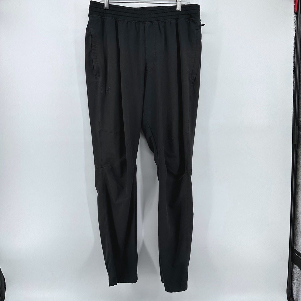 Under Armour Mens XL Black Fitted Athletic Training Pants Zipper Pockets